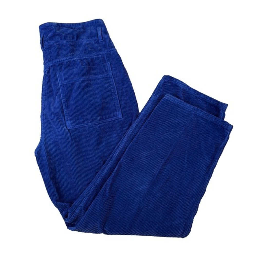 Poetry Straight Leg Cord Trouser Corduroy Pants Womens 10 Cobalt Blue High Rise